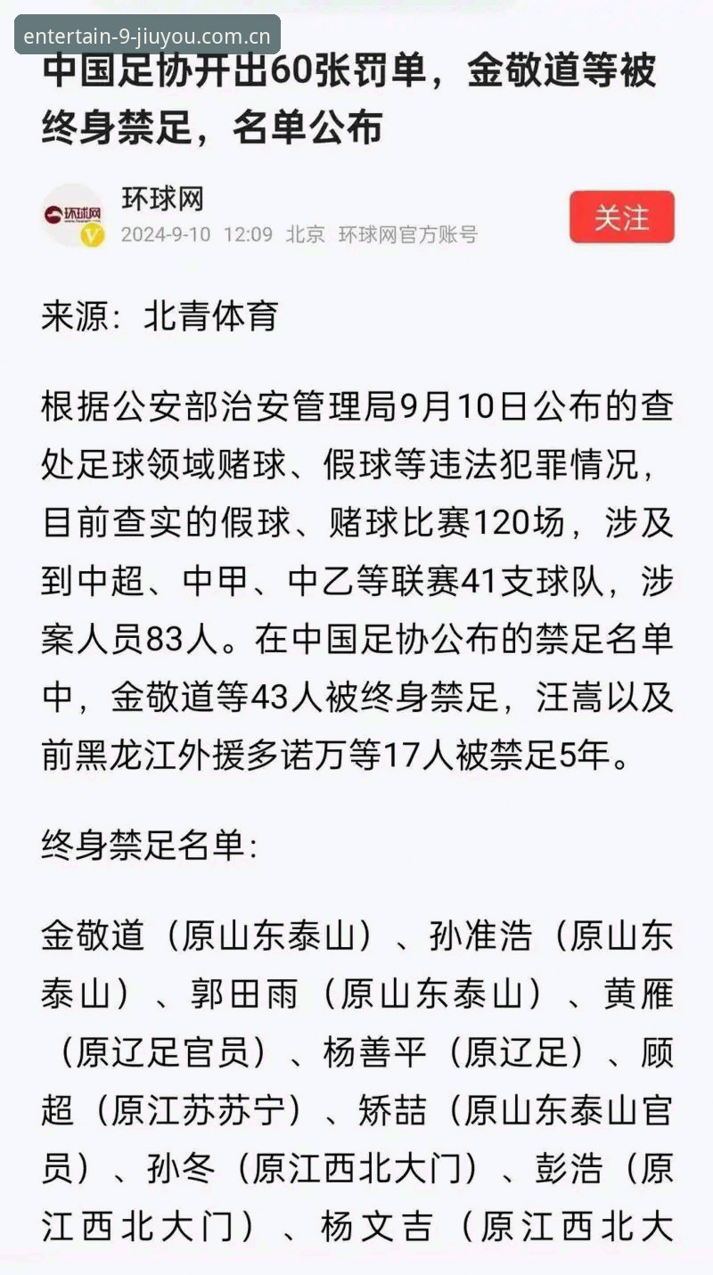 5大亮点解读足协第三批禁足名单：65人受罚，17人终身禁赛引发行业地震